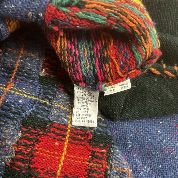 VTG Northern Isles Colorful Mixed Media Patchwork Striped Sweater 3X Cottagecore - Picture 8 of 11